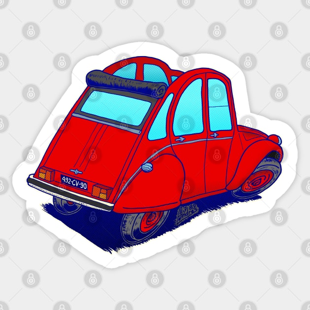 Iconic Citroen 2CV just the car Sticker by Andres7B9